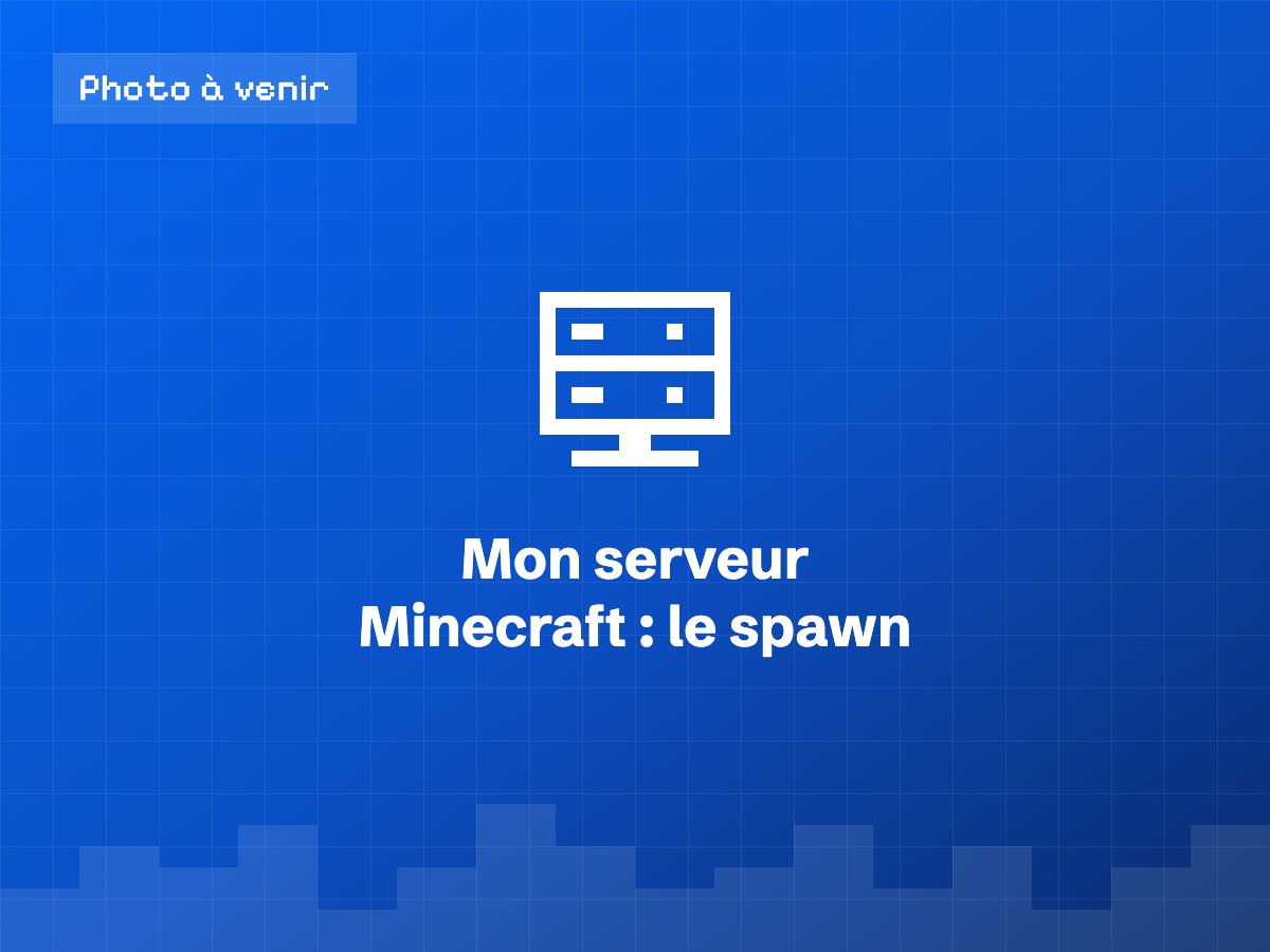 Capture du spawn d'un serveur Minecraft hébergé et configuré par Tyméo SEKKAL